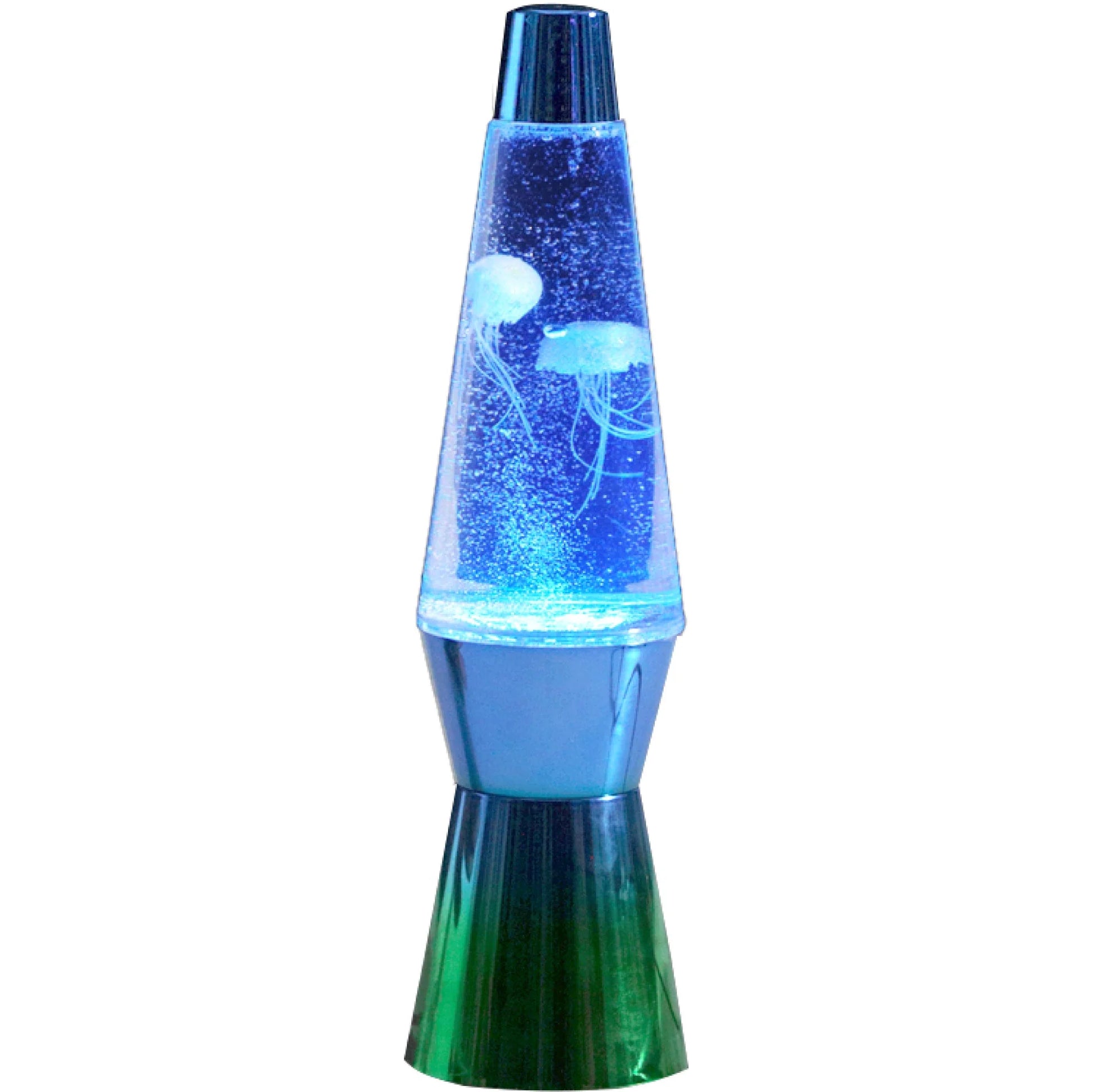 13" Blue and Green Ombre Jellyfish Motion Lamp, Pre-Filled and USB Powered, Incandescent Bulb
